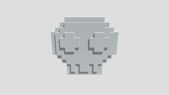 skeleton head pixel 3D Model