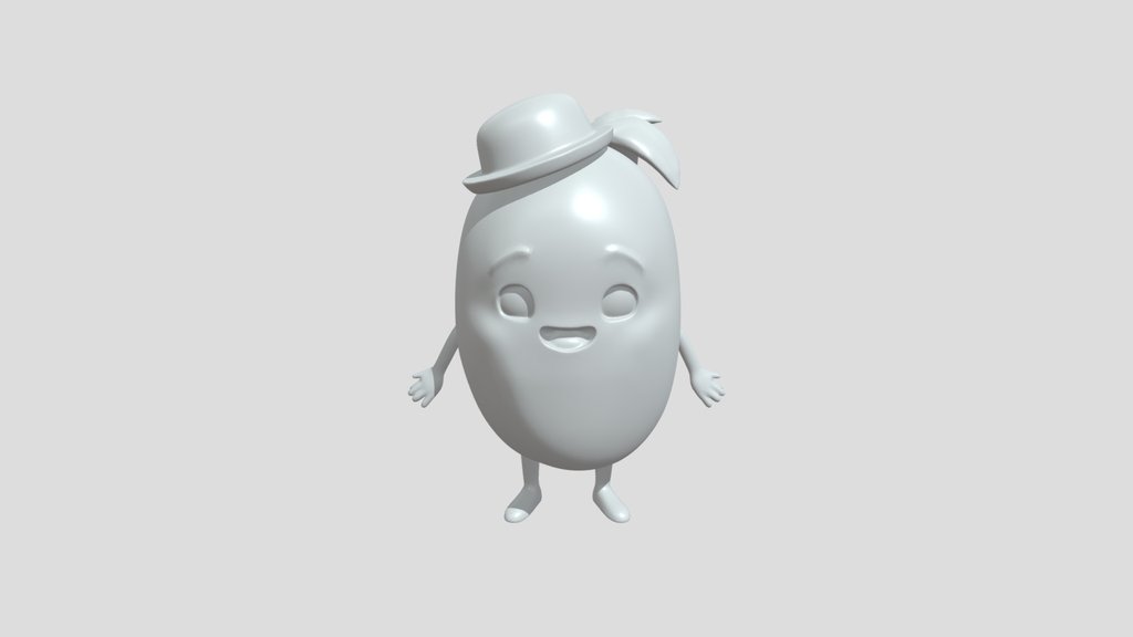 Anthropomorphic mango cartoon character