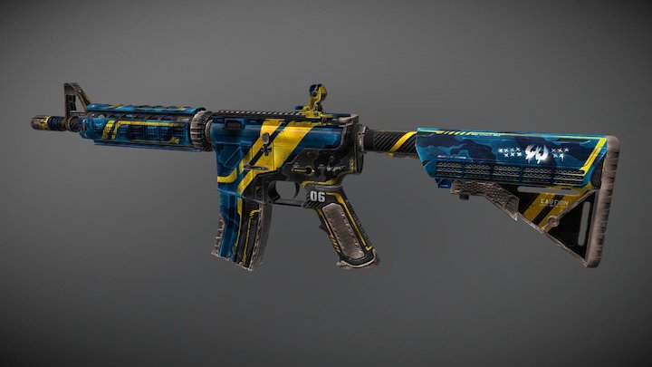 M4A4 Ultramarine Madness III 3D Model