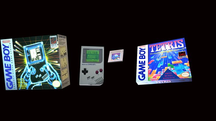 Game Boy - Nintendo + Tetris 3D Model