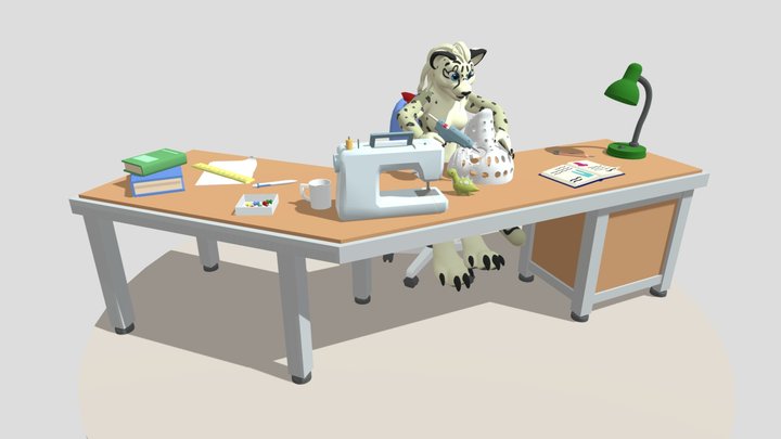 Charm suit making diorama 3D Model