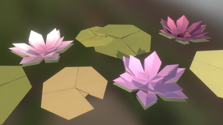 Origami - Water Lilies 3D Model