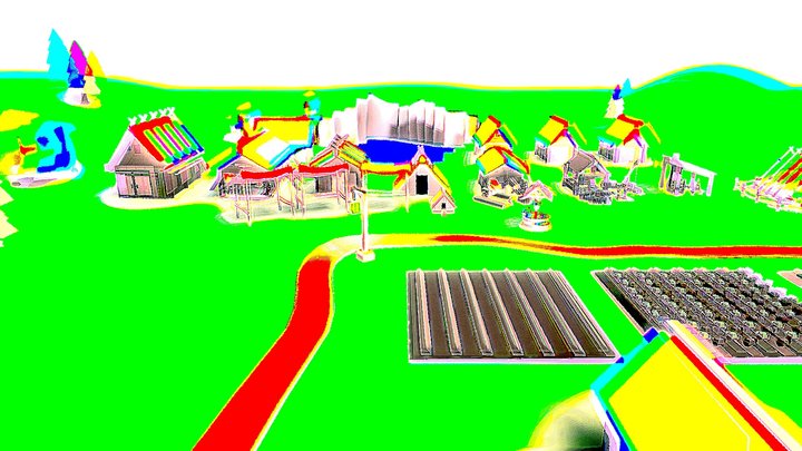 Deep-Fried Village 3D Model