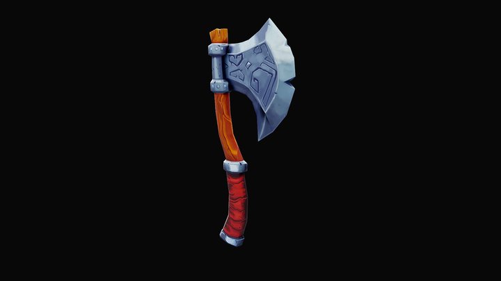 Handpainted Axe 3D Model
