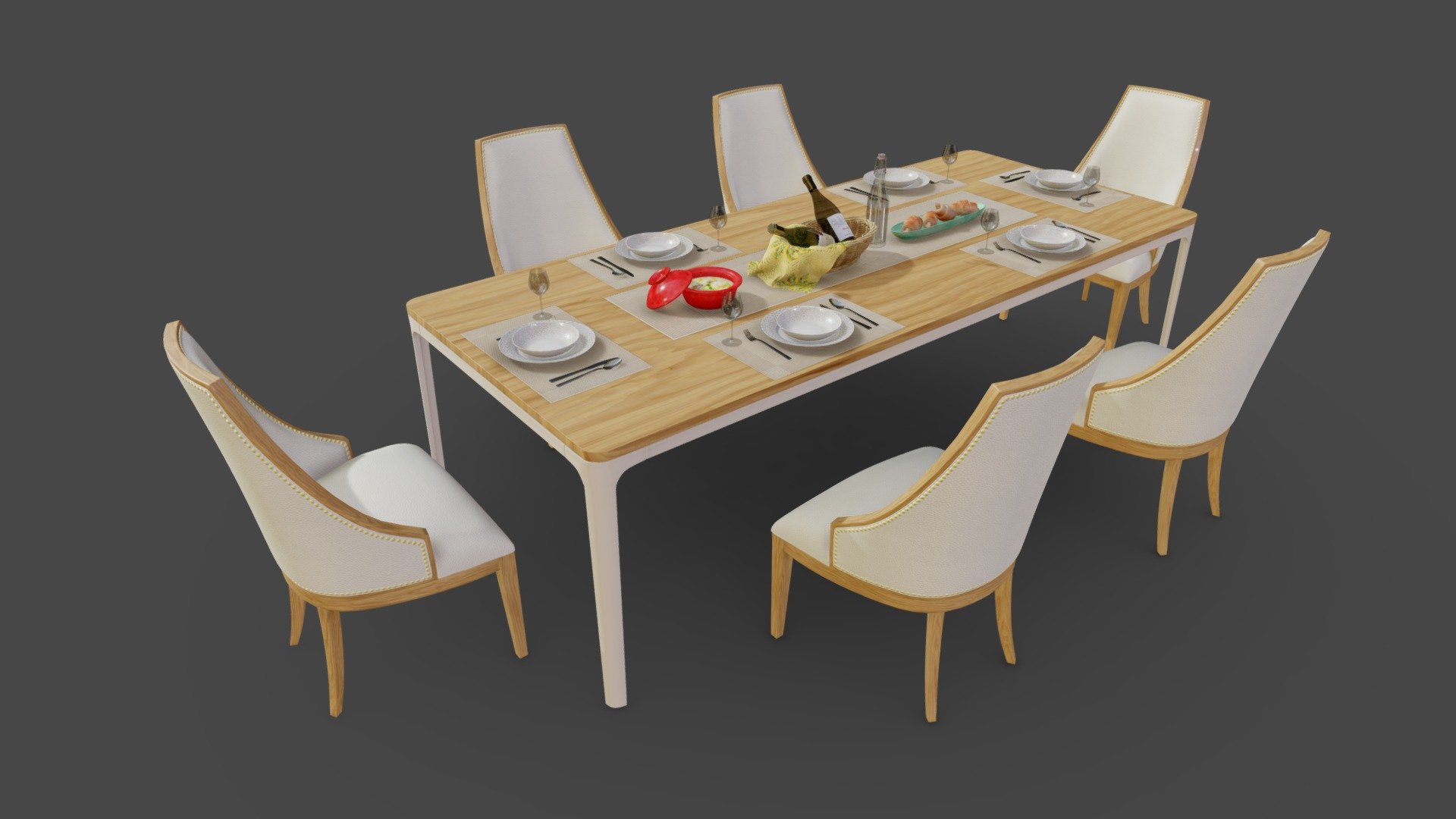 Dinning_Set - 3D model by Render Island (@LRRender.Island) [b02d654 ...