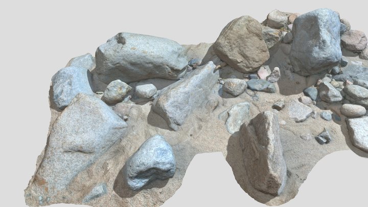 River Stone Pebbles Sand Rocks Scan 3D Model