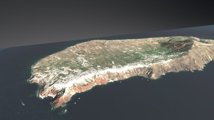 Island of Thera; Aegean Sea 3D Model