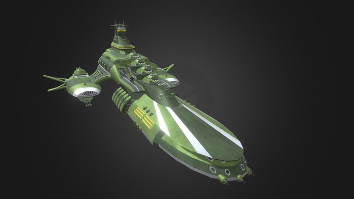 Gundam Zeon Super Heavy cruiser 3D Model