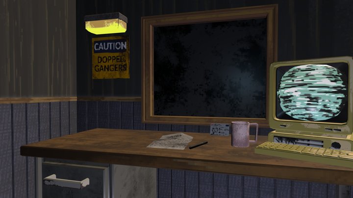 Bureau_pixel_art 3D Model