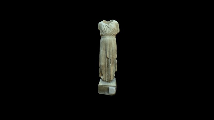 Marble torso of youth wearing a lond tunic 3D Model