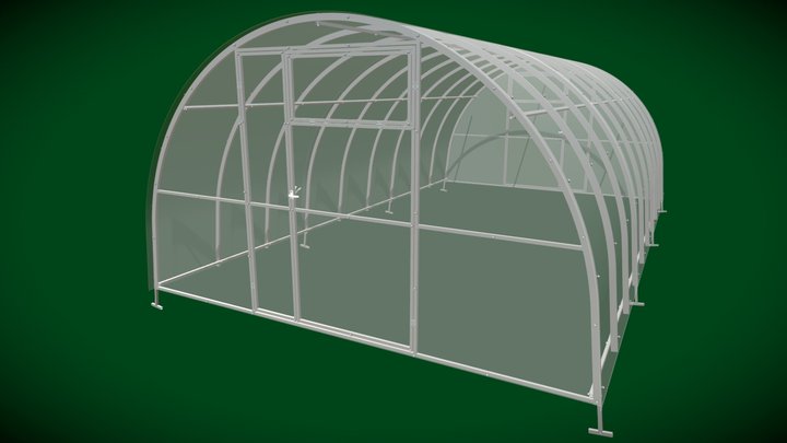 Farmer Greenhouse 3.5x6.0x2.03m 40x20/20x20 3D Model