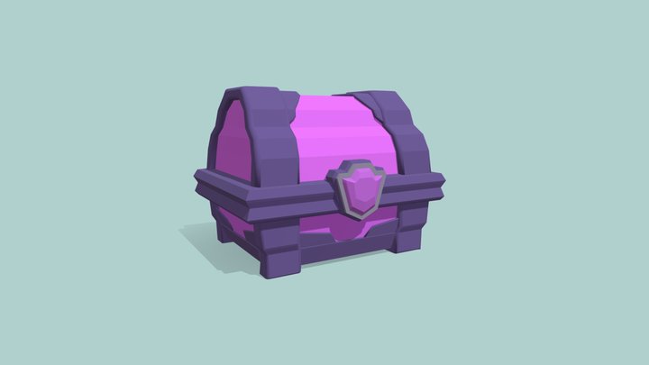 Box, Chest with Crystal - Game Ready, optimized 3D Model