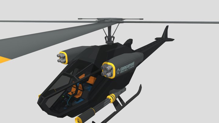Attack Helicopter 3D Model