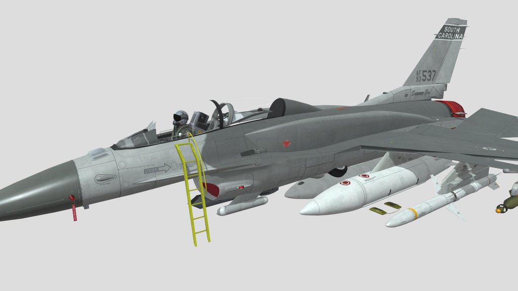 F 16 d Block 70 + Animations + Pilot - Design 3