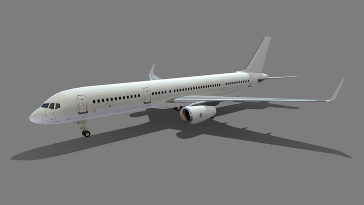 Boeing B 757-200 static winglets static low poly 3D Model