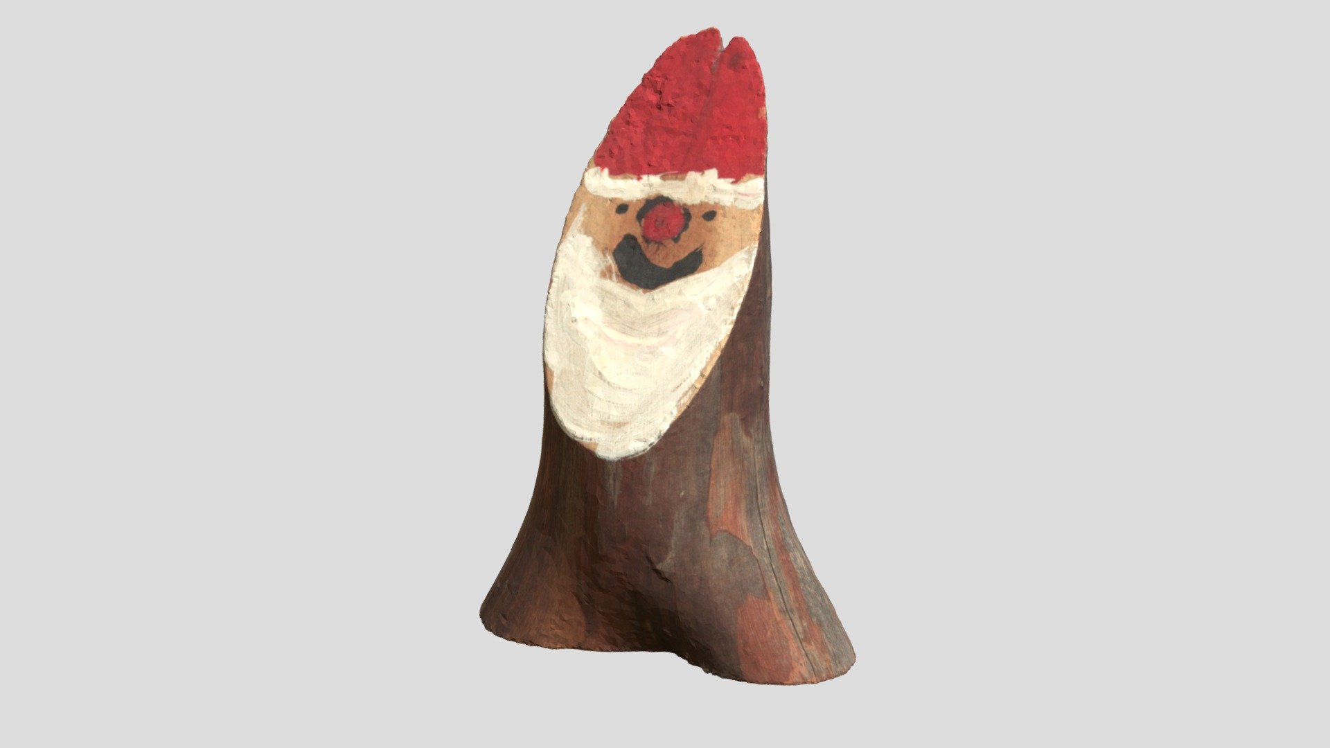 Santa painted wooden statue