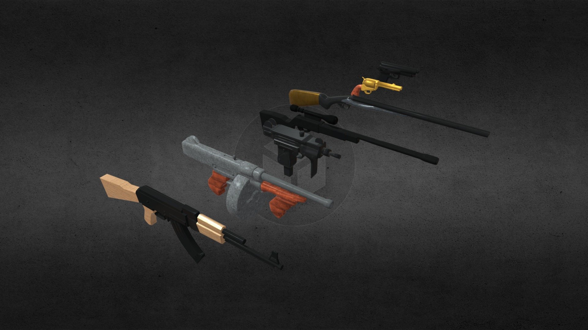 Dissipation exhaust length Gun Pack - Buy Royalty Free 3D model by rhcreations (@rhcreations) [b0374d7]