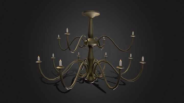 Gold Chandelier 3D Model