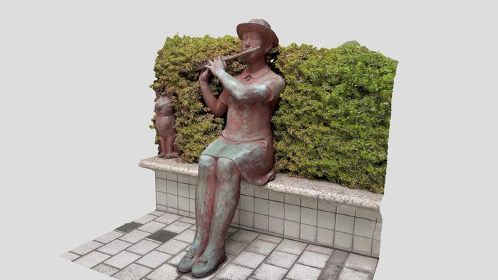 Girl Playing the Flute (photogrammetry) 3D Model