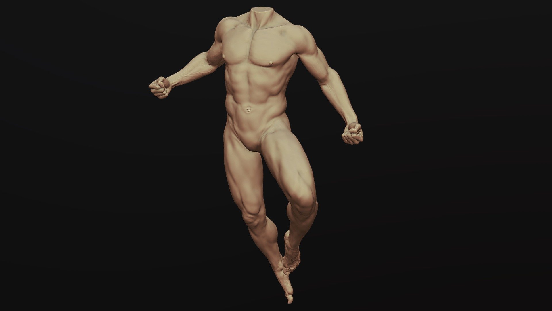 Custom Pop Blank Male Muscle Pose 3D Resin Printed. 