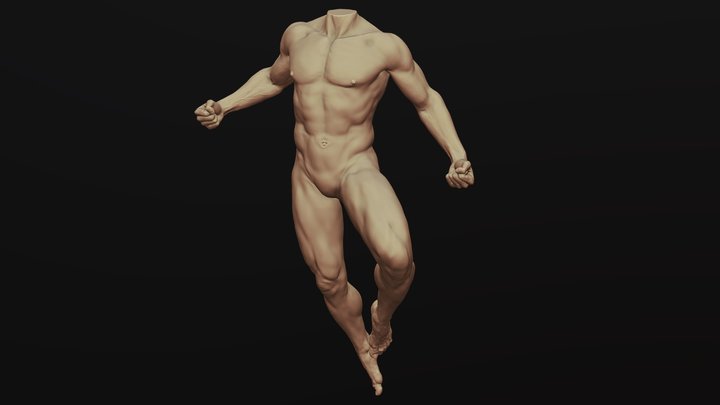 Male Full Body Sculpt Pose 10 3D Model