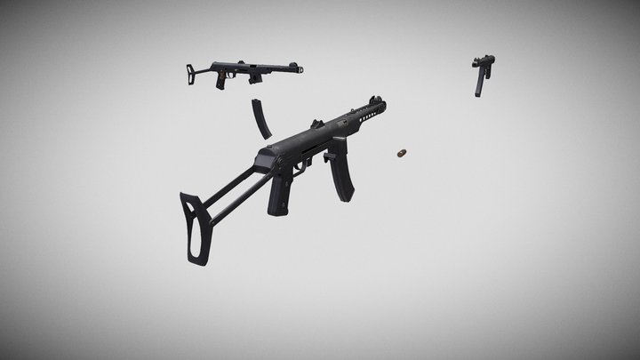 Submachine gun PPS 43 3D Model