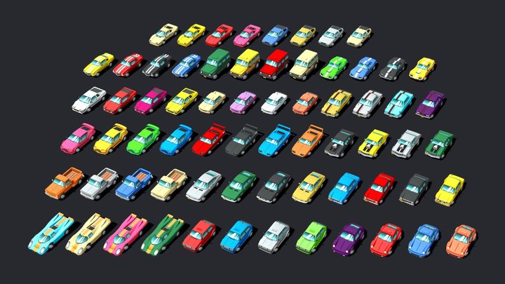 SHADED: Retro Cars Collection 3D Model
