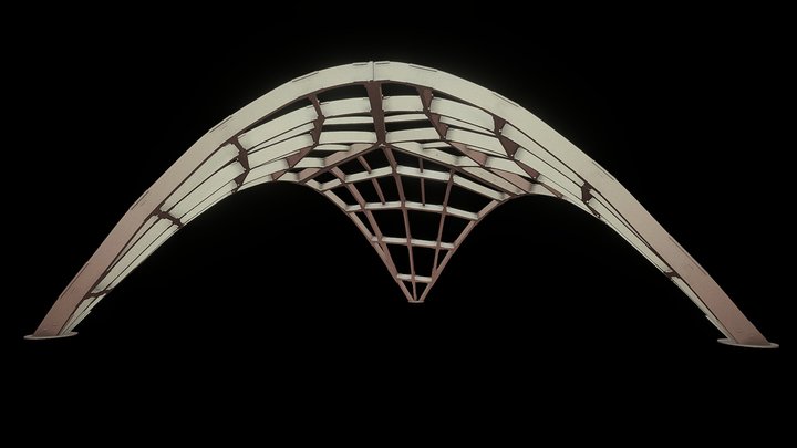 Timber Shell Structure 3D Model