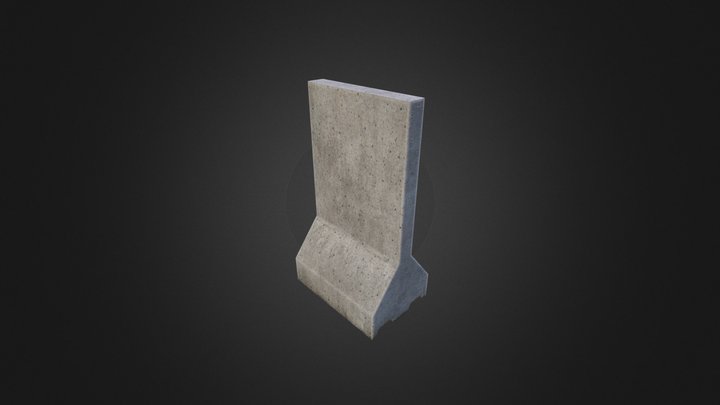 Concrete Barrier #4, an Environmental 3D Model by 3DCaster (Thumbnail 1 of 2)