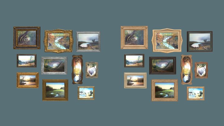 Framed Oil Paintings Pack Vol.2 | Game Assets 3D Model