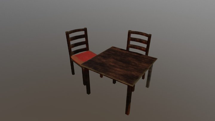 Bar Chairs n Table 3D Model