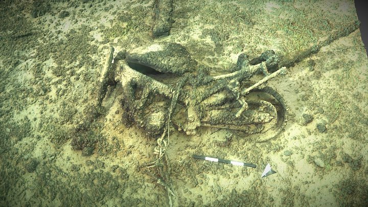 Motorcycle Wreck in an Austrian Lake 3D Model