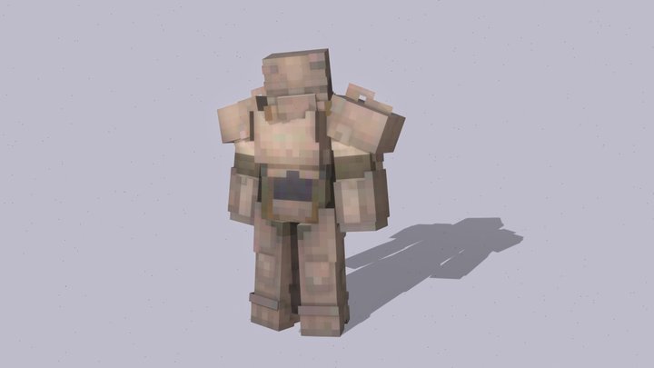 Rusty T-60 Power Armor (Standing Render) 3D Model