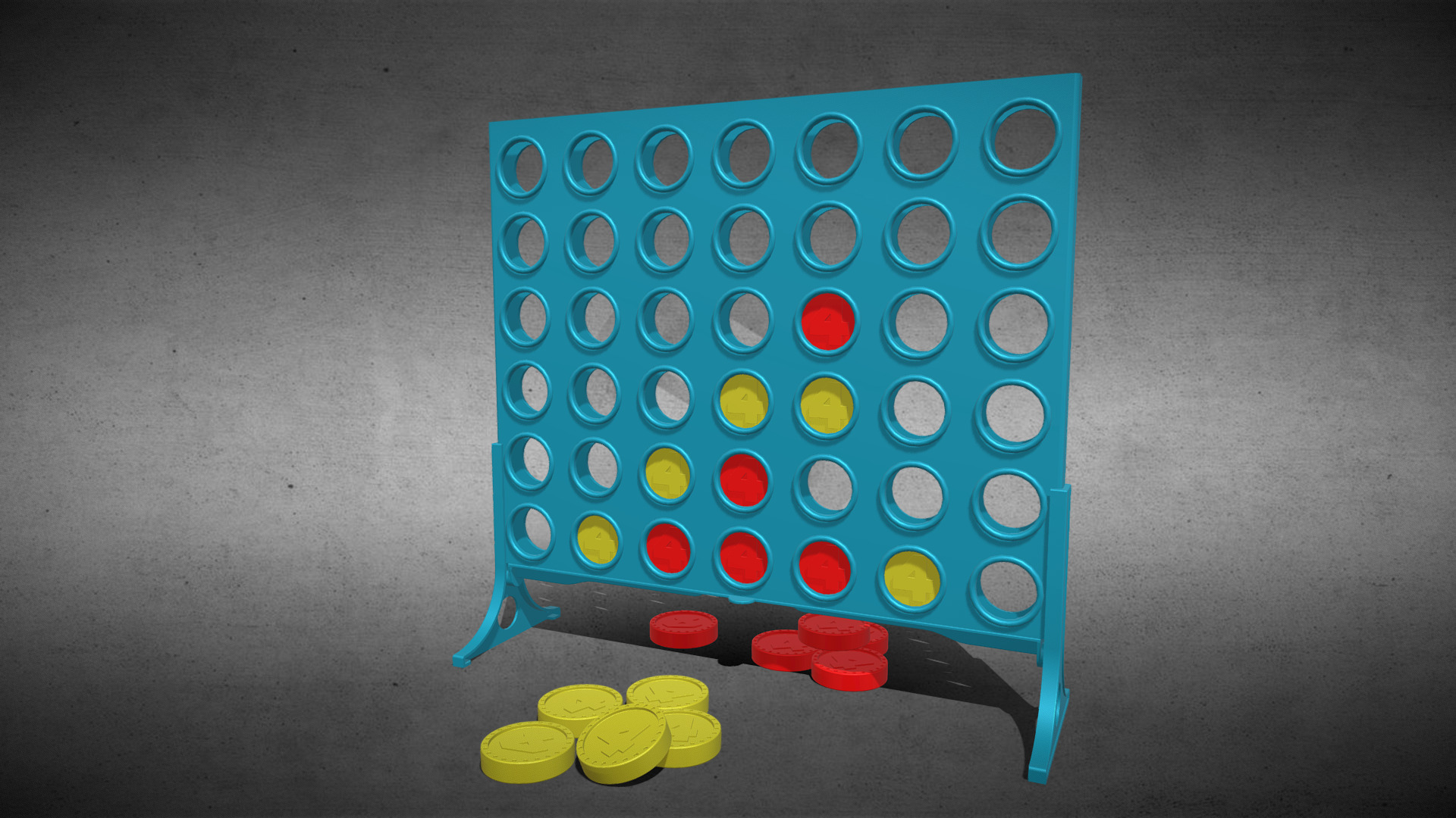 3D model Connect 4 - This is a 3D model of the Connect 4. The 3D model is about a blue and red puzzle.