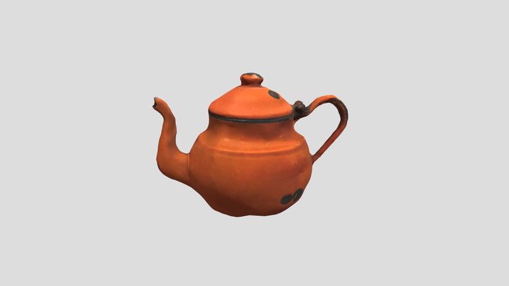 Teiera in latta arancione