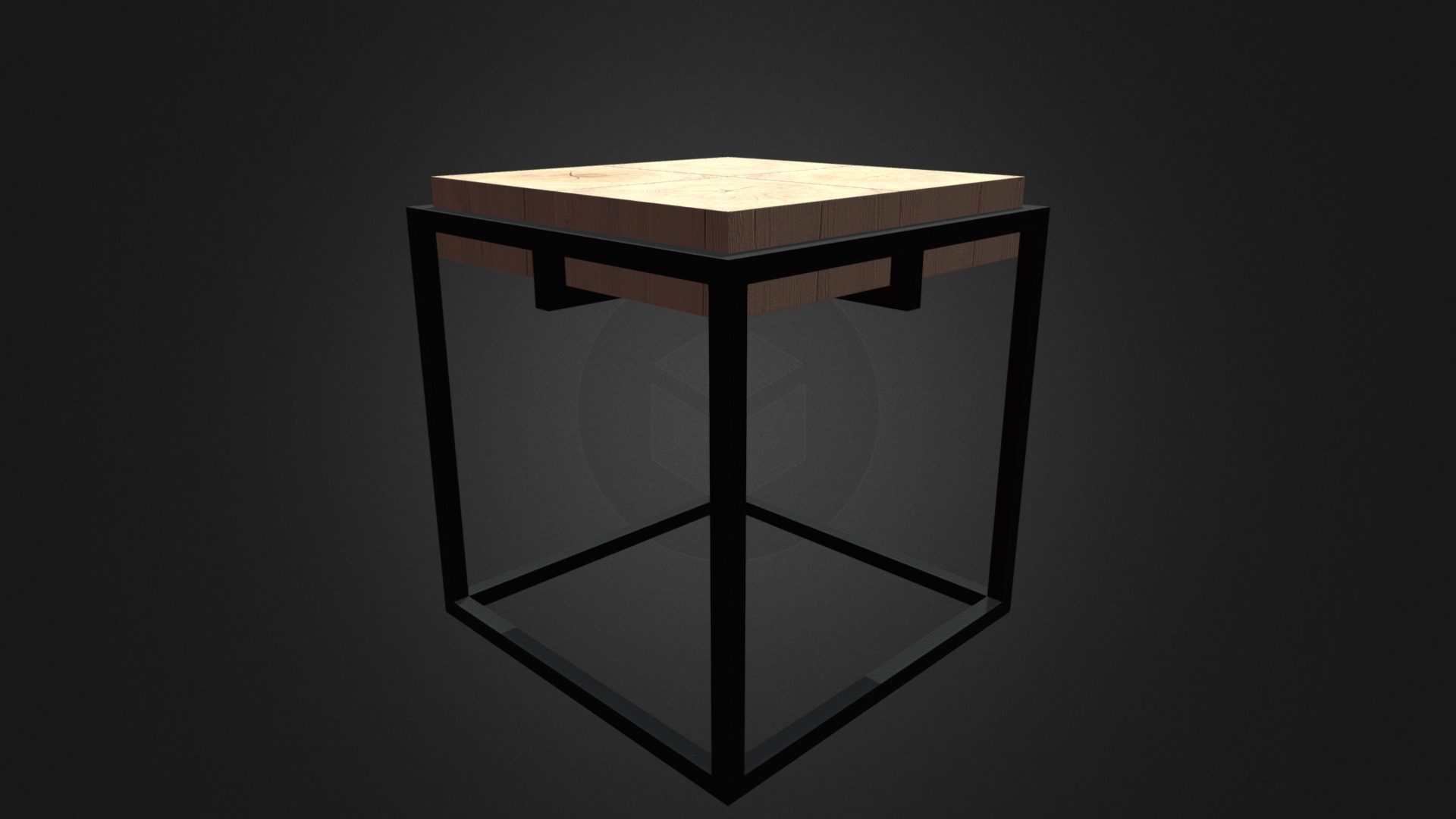 3D model Wood and Metal Square Coffee Table D Model - This is a 3D model of the Wood and Metal Square Coffee Table D Model. The 3D model is about a table with a glass top.