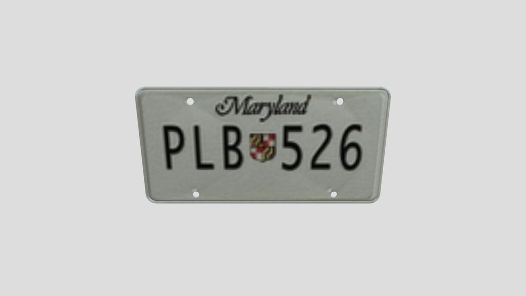 Maryland Licence Plate Pl