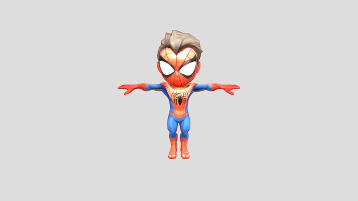 Spiderman - Spidey T-pose (rigged) 3D Model