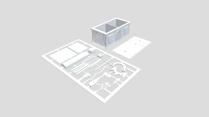 Customizable cathedral tomb 3D Model