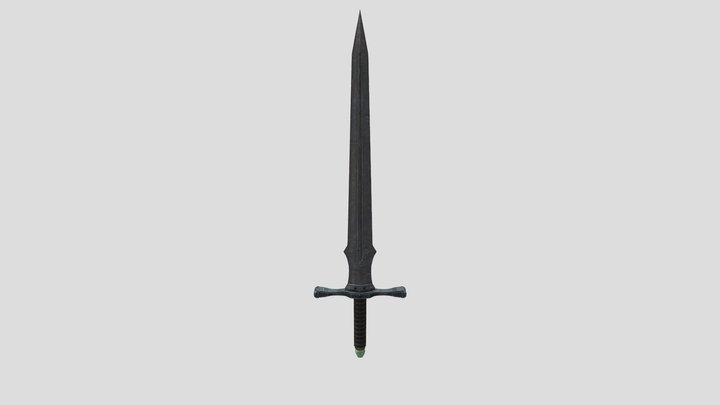 High Poly Battle Worn Iron Sword 3D Model