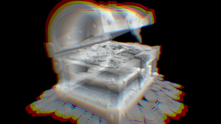 Glitched Treasure Chest – Scan View – Kostenloses 3D-Modell STL