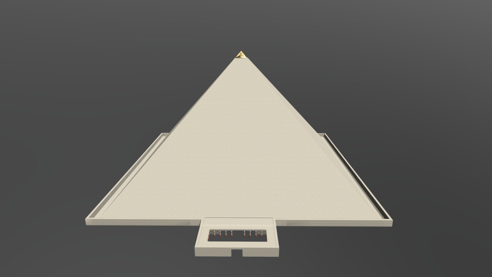 3D model Pyramid of Cheops - This is a 3D model of the Pyramid of Cheops. The 3D model is about a white house with a black background.
