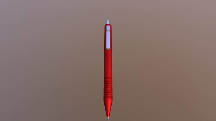 Red Metall Pen 3D Model
