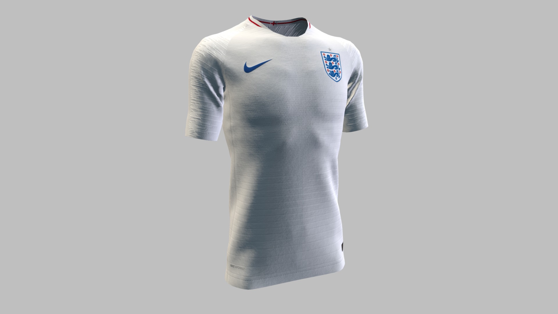 3D model England 2018 – Harry Kane - This is a 3D model of the England 2018 - Harry Kane. The 3D model is about a white shirt with a blue logo.
