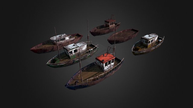 Junkyard Boats 3D Model