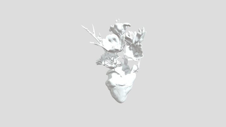 Heart with flowers-nomad 3D Model