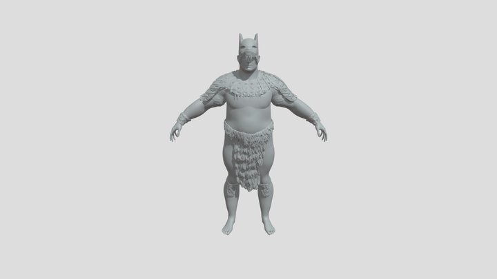 Mayan Warrior With HeadPiece 3D Model