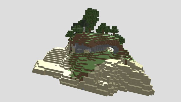 Isla de supervivencia Minecraft 3D Model