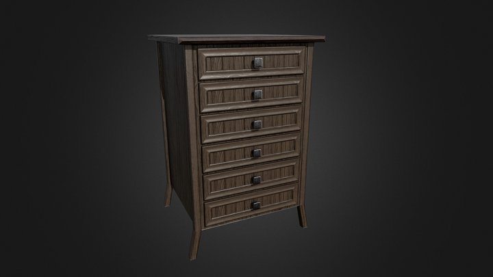 Chest of Drawers (Dark) 3D Model