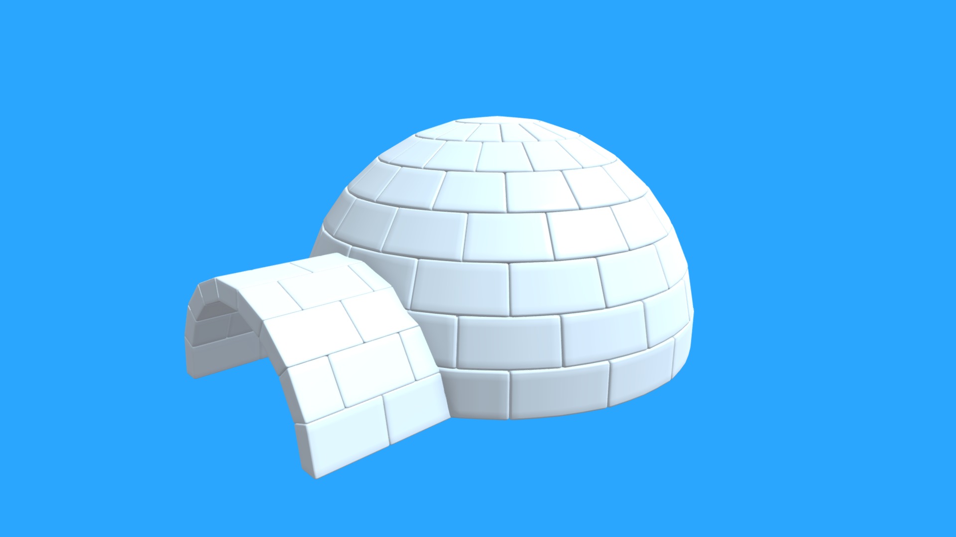 3D model Igloo - This is a 3D model of the Igloo. The 3D model is about a few white cubes.